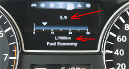 fuel economy on dashboard